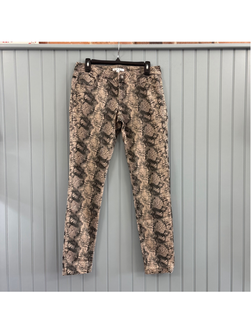 Cabi Skinny Jeans Size 4 Brown Black Snake Print